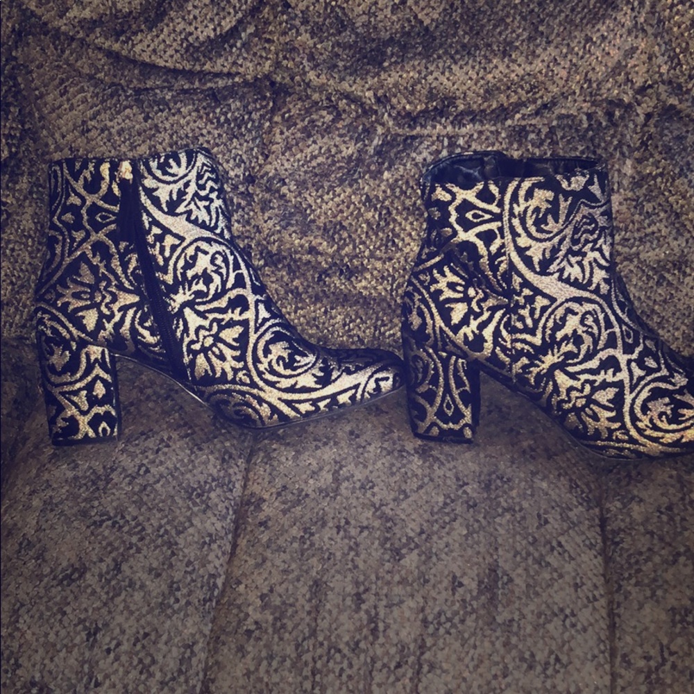 Gold booties
